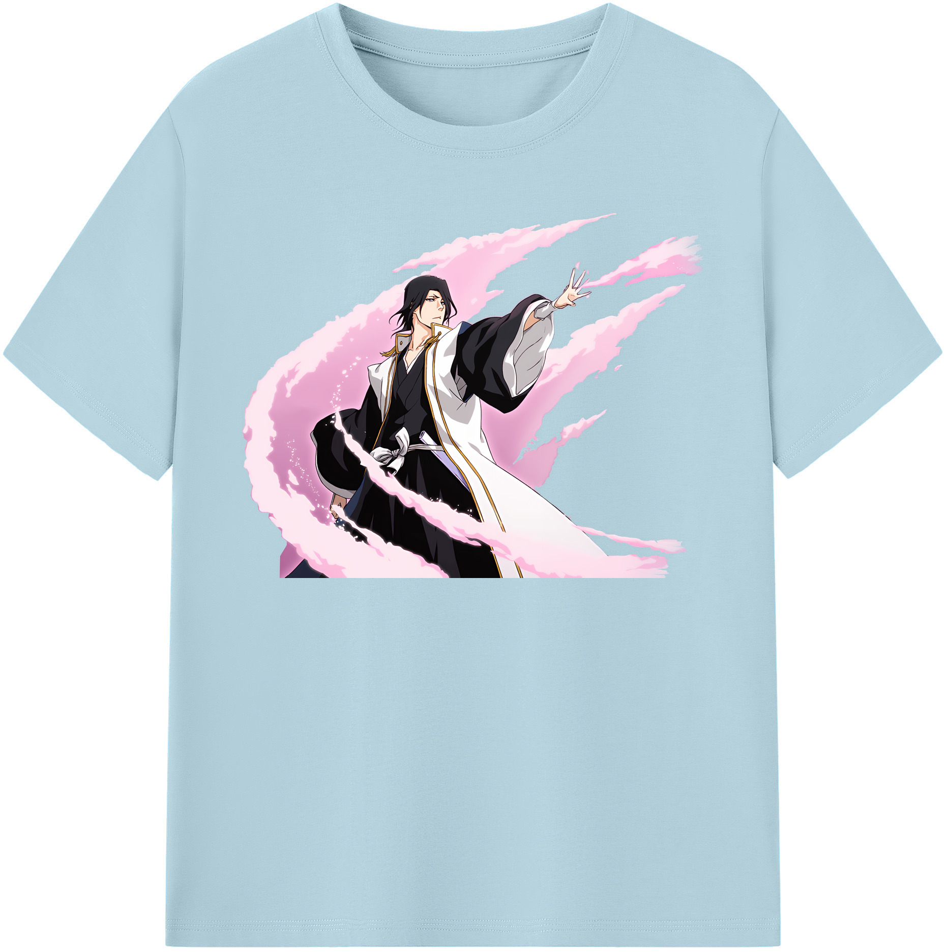（画像用） ブリーチ くちき びゃくや BLEACH Kuchiki Byakuya 綿100％半袖Tシャツ（フロントプリント）